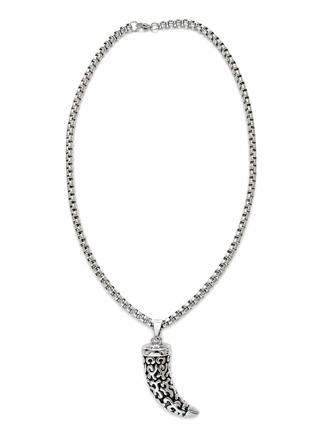 Collana corno in acciaio