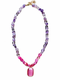 Collana cristallo di rocca e ametista