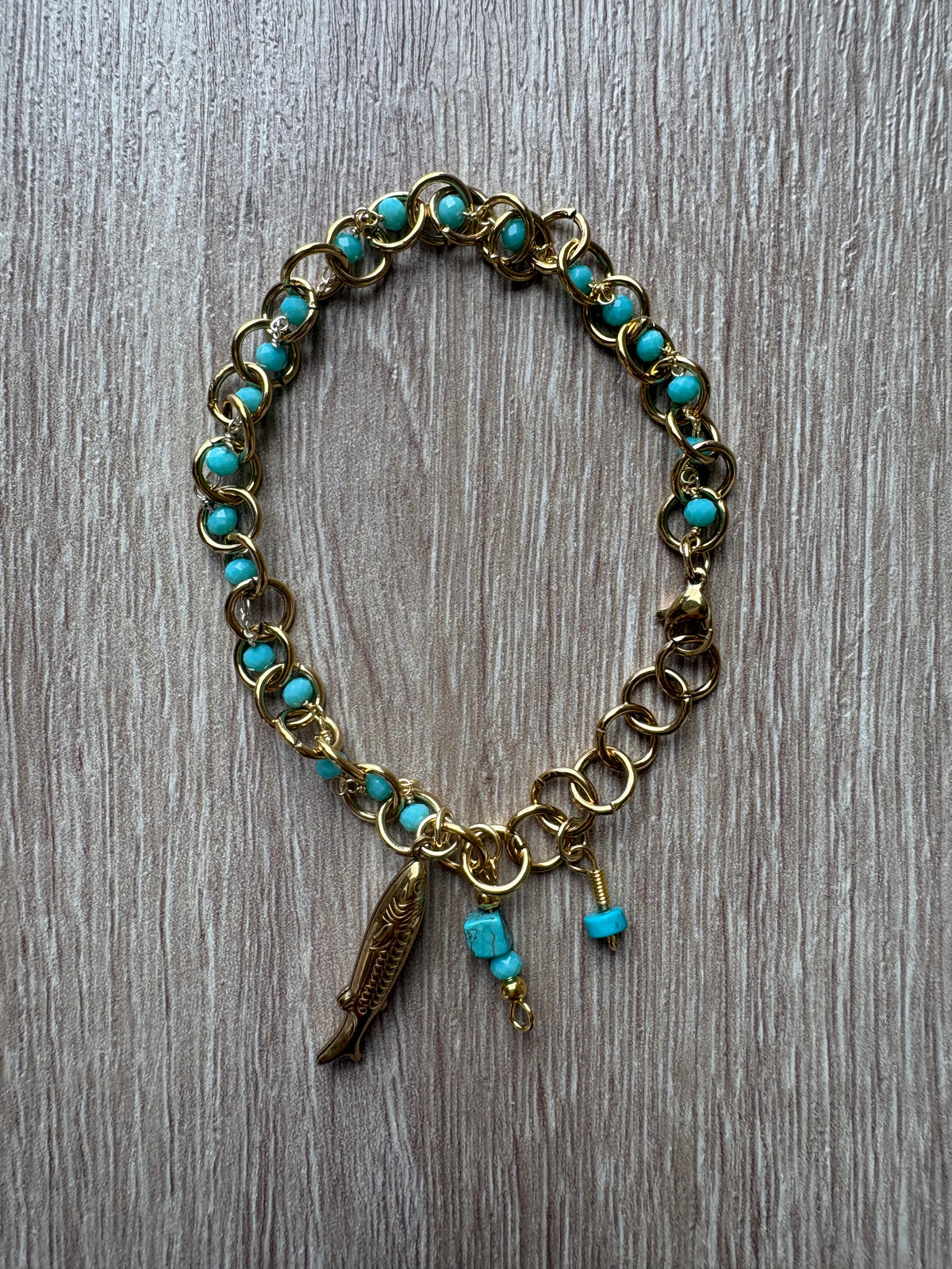 Bracciale tourquoise & gold