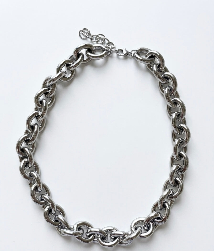 Collana catena maglia grossa in accaiaio