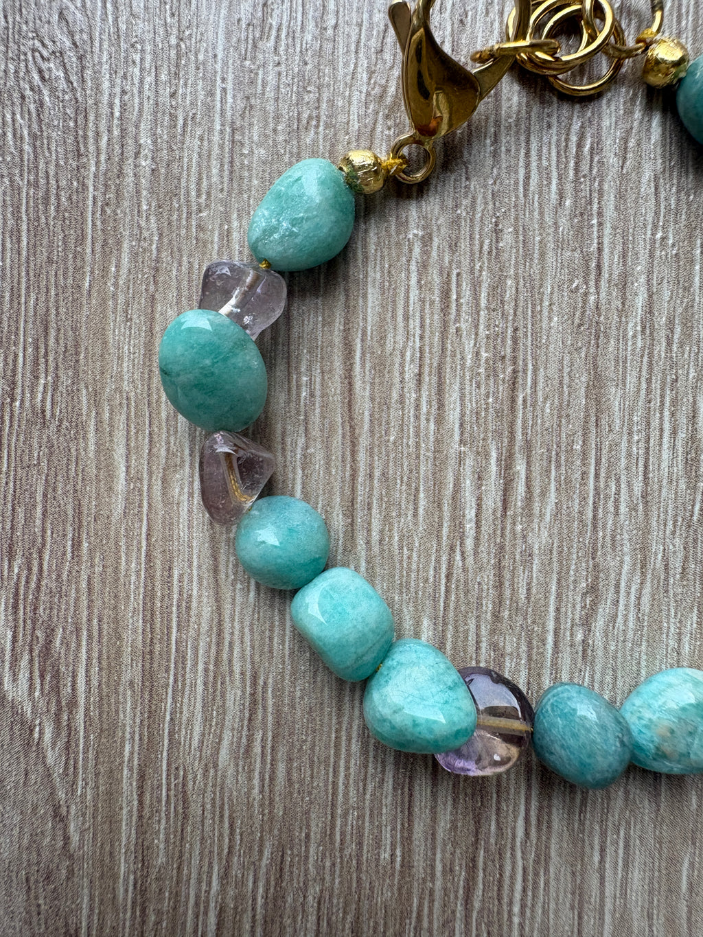 Bracciale amazonite e ametista