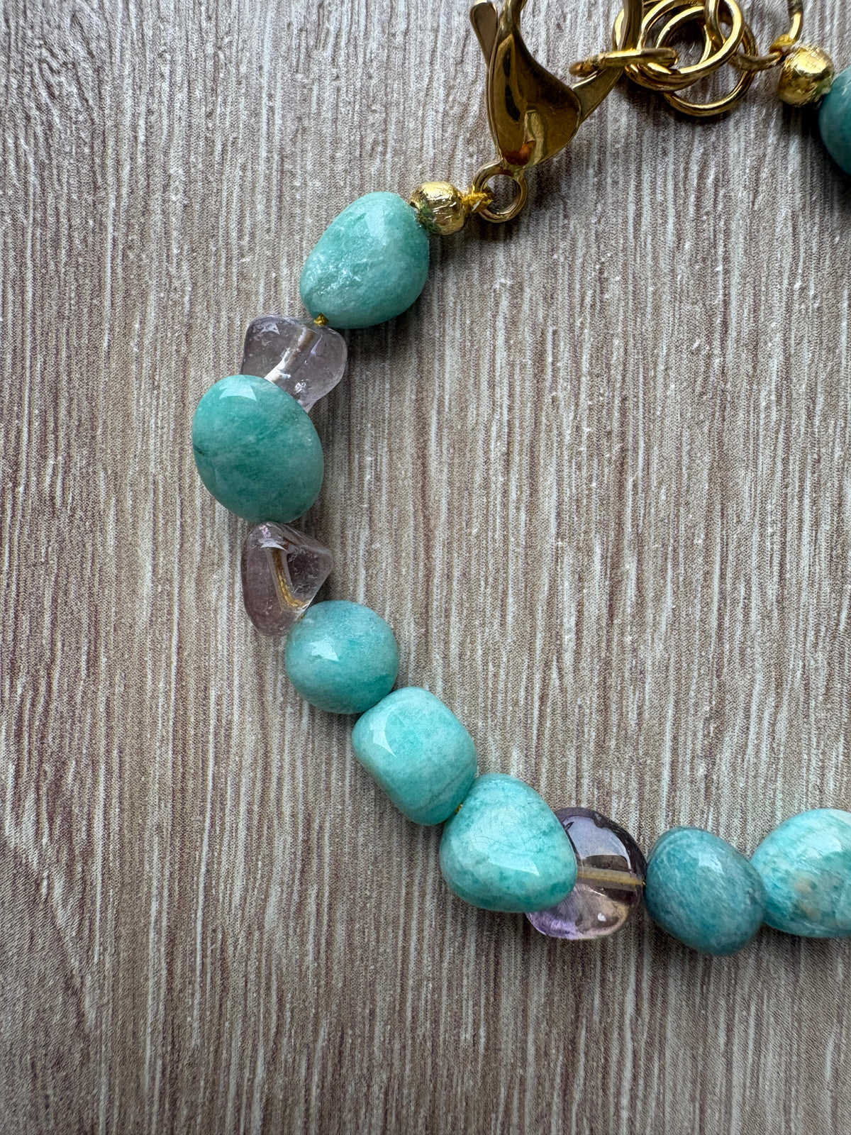 Bracciale amazonite e ametista