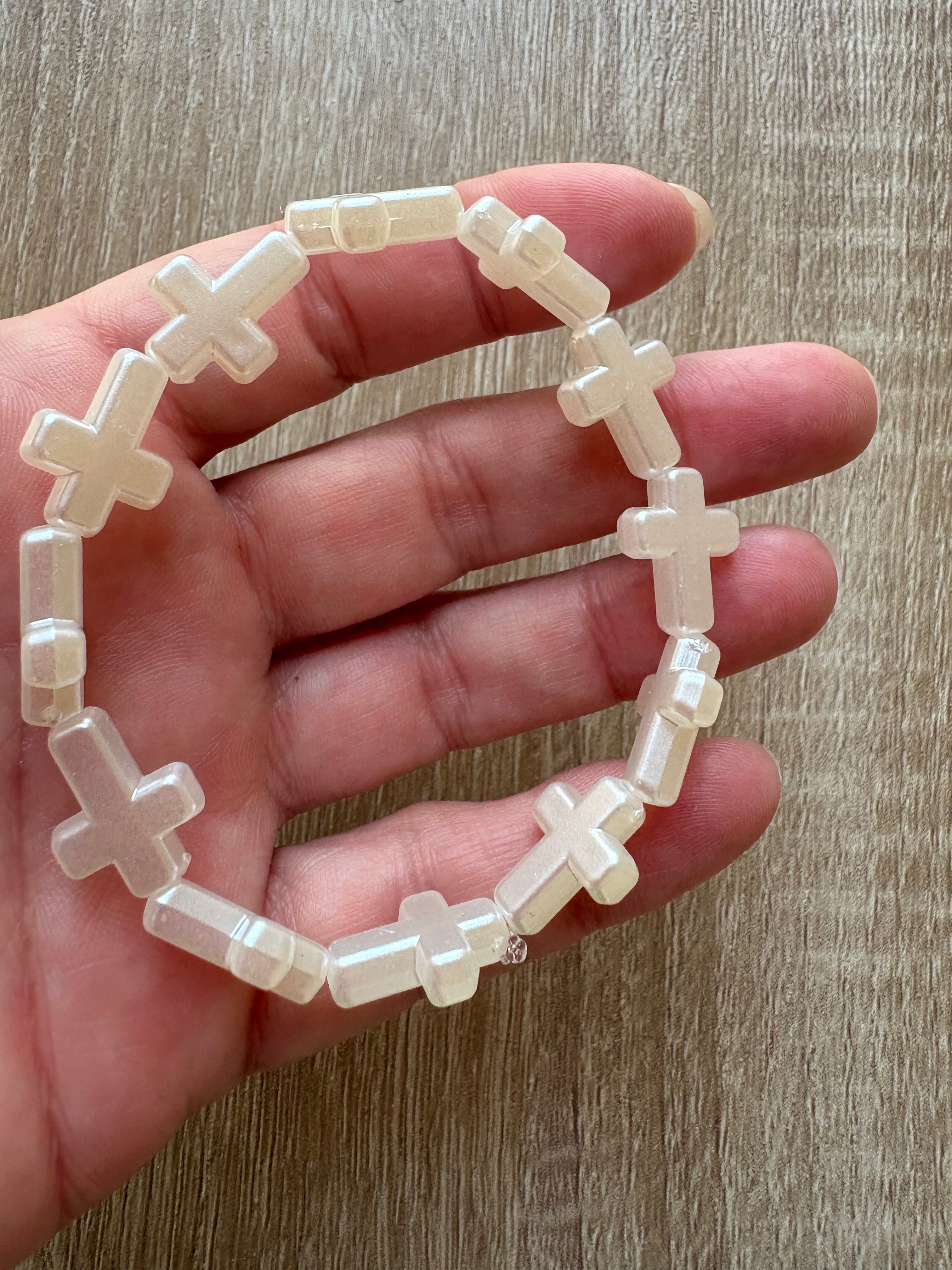 Bracciale croci perlato