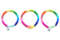 Tris bracciali perline arcobaleno