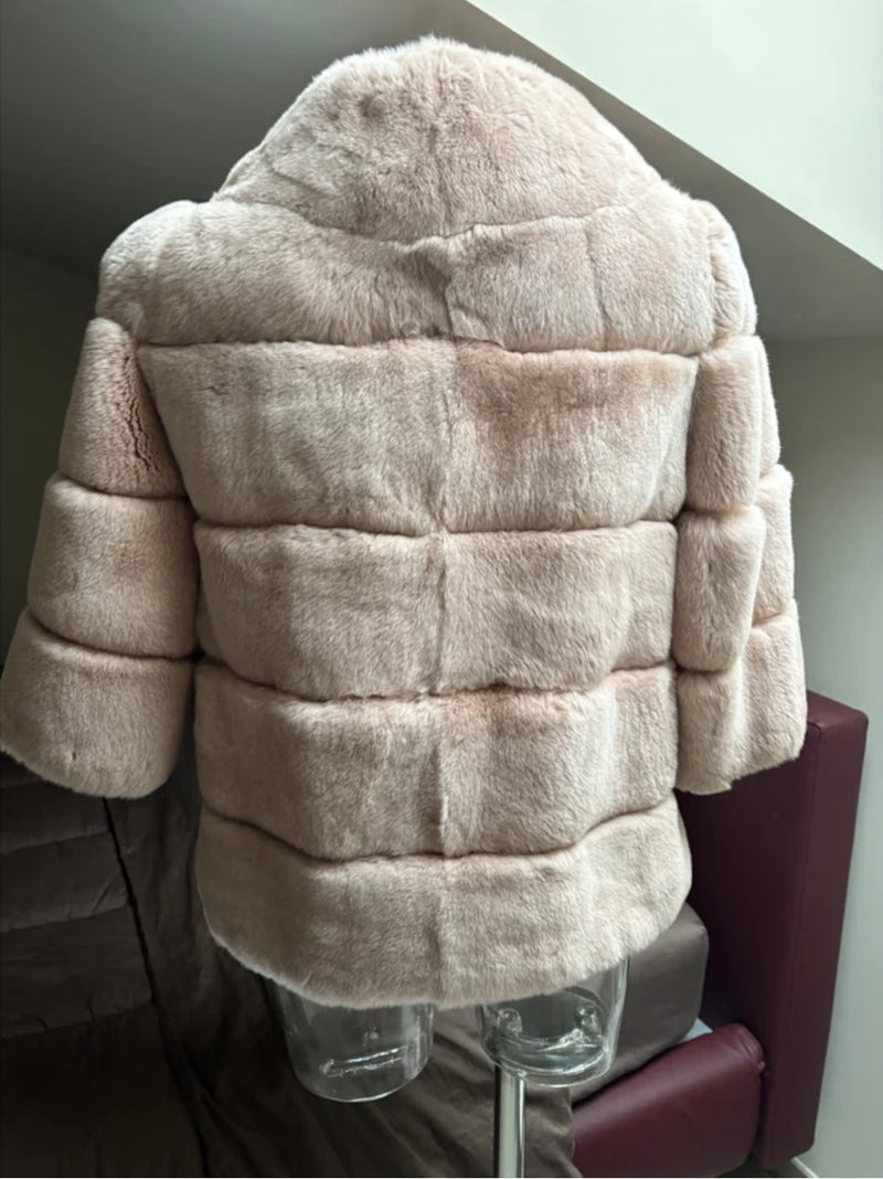 Pelliccia corta rosa