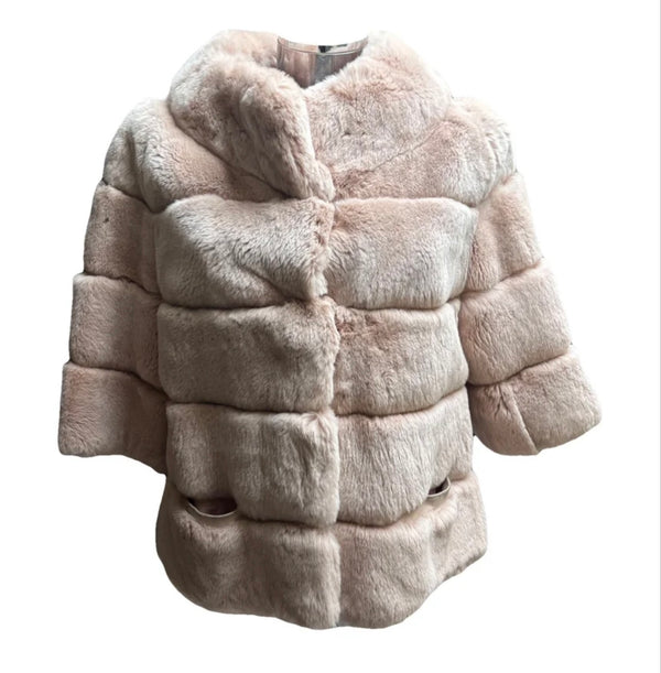 Pelliccia corta rosa