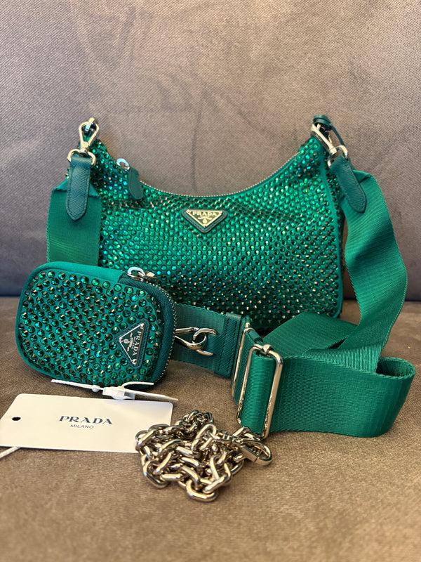 Prada re edition con cristalli