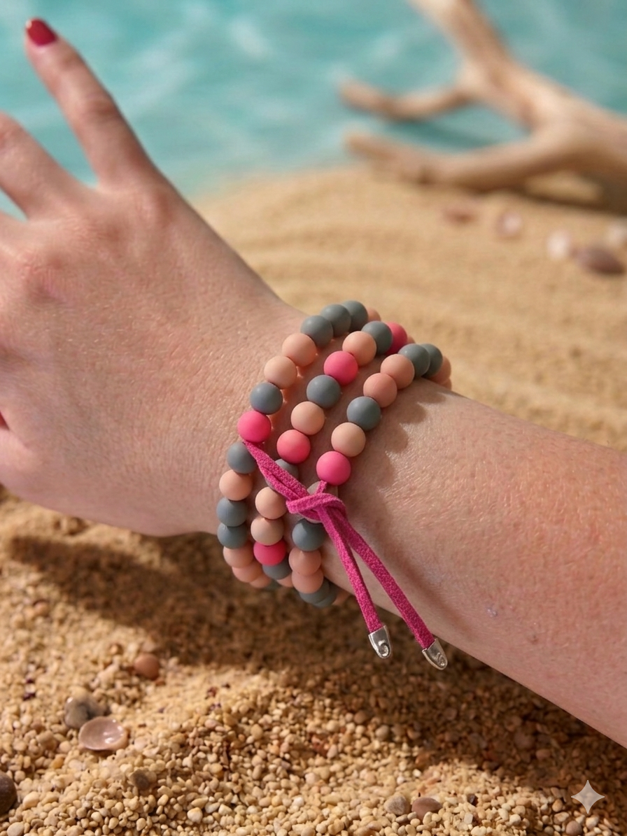 Bracciale sfere resina colorata