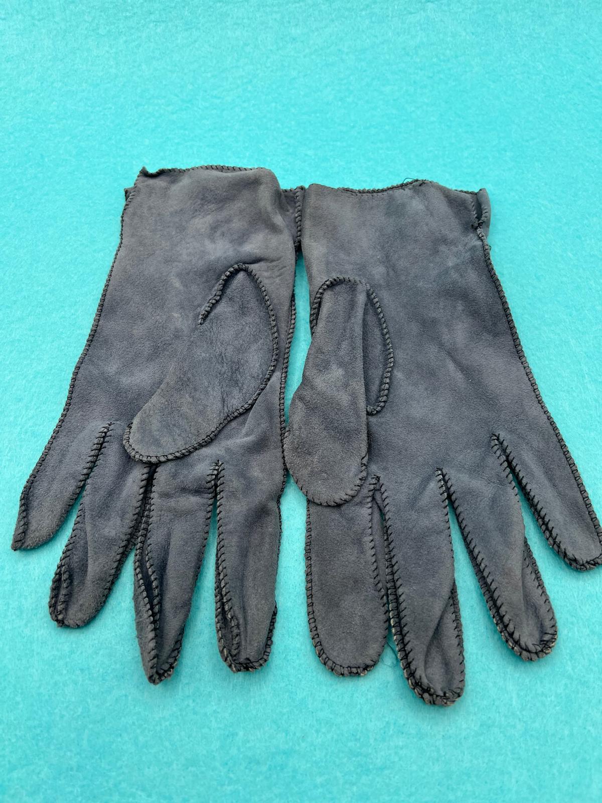 Guanti in Suede azzurri