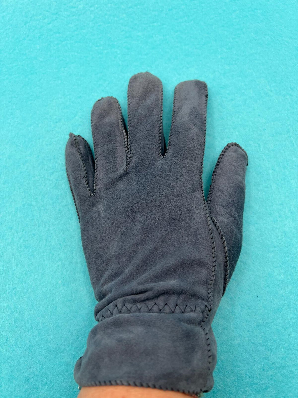 Guanti in Suede azzurri